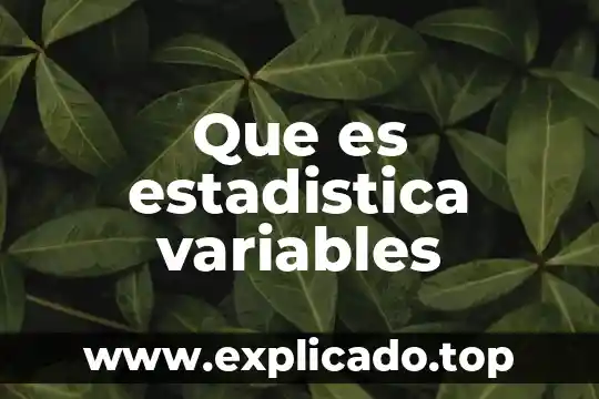 Que es estadistica variables