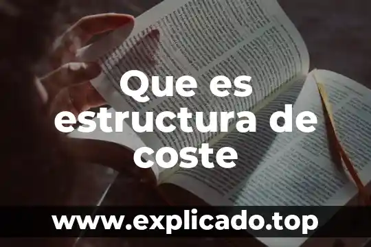 Que es la estructura sintaxis 6 Que es estructura de coste