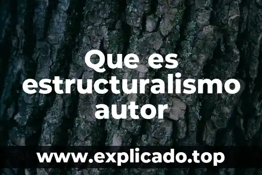 Que es bibliografia del autor 6 Que es estructuralismo autor