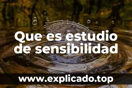 Que es estudio de sensibilidad