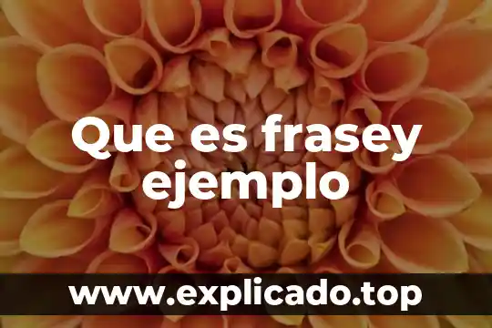 Que es frasey ejemplo