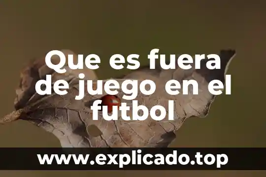 Que es efectividad en futbol 5 Que es fuera de juego en el futbol