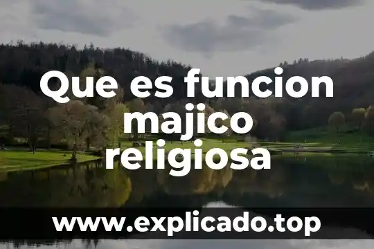 Que es y que funcion tiene la condosef 8 Que es funcion majico religiosa