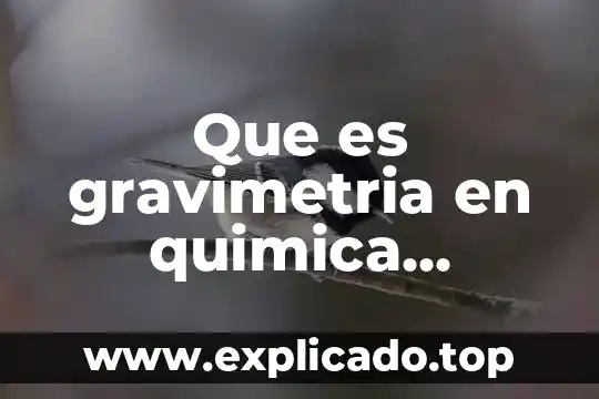 Que es el valor aproximado en quiica analitica 4 Que es gravimetria en quimica analitica