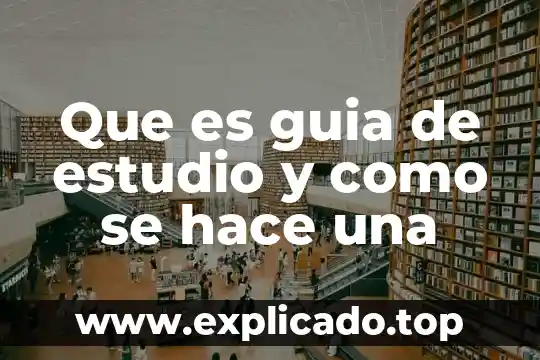 Que es guia de estudio y como se hace una