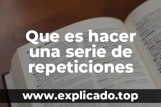 Hacer spam que es 7 Que es hacer una serie de repeticiones