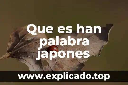 Qué es la palabra bioma 7 Que es han palabra japones