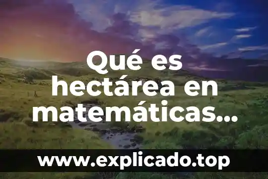 Que es una multiplicacion directa 6 Qué es hectárea en matemáticas resumida