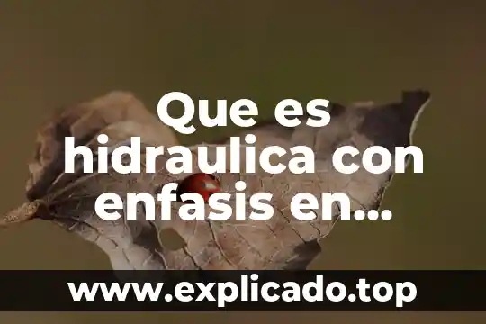 Que es la carga de velocidad hidraulica 5 Que es hidraulica con enfasis en fisica