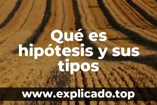 Qué es hipótesis y sus tipos