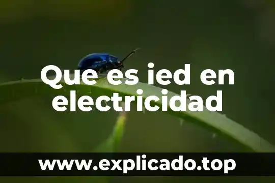 Que es la electricidad interna 3 Que es ied en electricidad