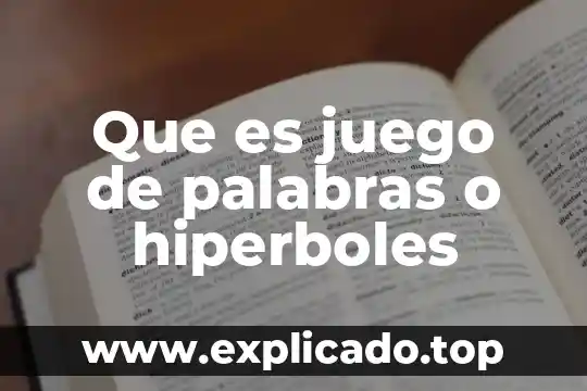 Que es juego de palabras o hiperboles
