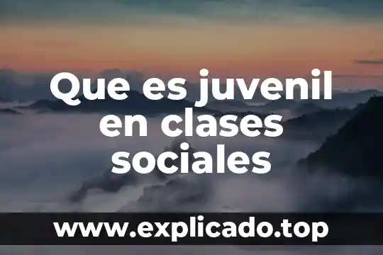 Que es acción juvenil 5 Que es juvenil en clases sociales