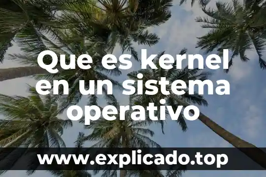 Qué es un sistema operativo que recursos controla 8 Que es kernel en un sistema operativo