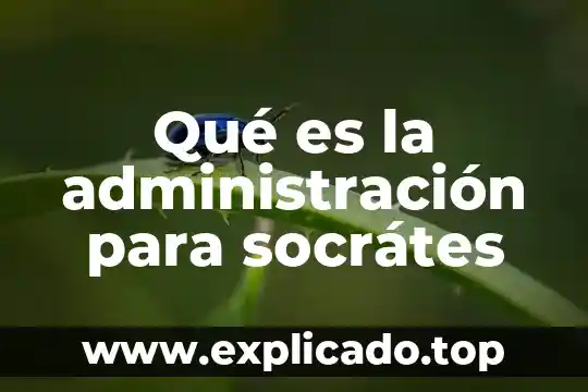 Que es la administracion de efectivo y valores negociables 8 Qué es la administración para socrátes
