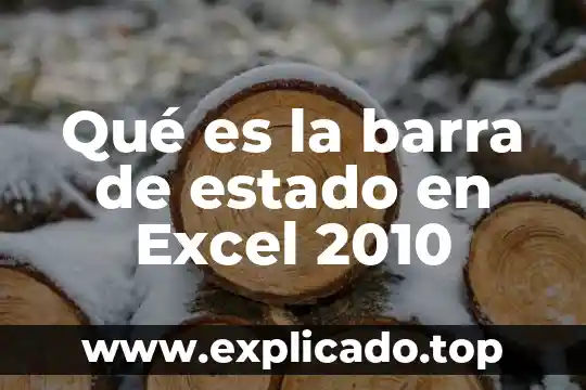 Libro excel que es 8 Qué es la barra de estado en Excel 2010