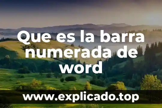 Que es una grafica barra 4 Que es la barra numerada de word