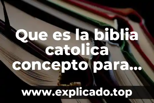 Que es el secularismo segun la iglesia catolica 4 Que es la biblia catolica concepto para niños