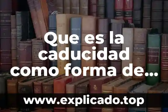 Qué es el almacenado de forma prolija 7 Que es la caducidad como forma de extensión