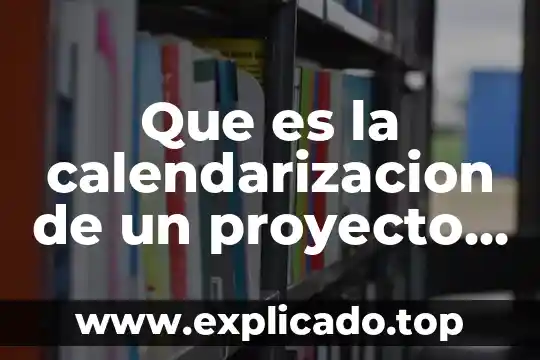 Que es lo que debe contener un proyecto 8 Que es la calendarizacion de un proyecto definicion