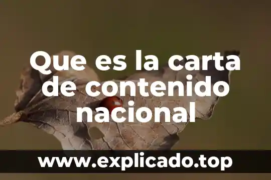 Qué es inmate en inglés 6 Que es la carta de contenido nacional