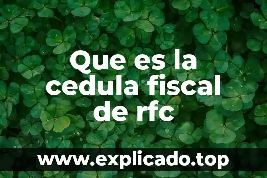 Que es una cedula de registro 7 Que es la cedula fiscal de rfc