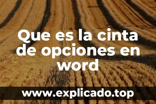 Que es la cinta de opciones en word