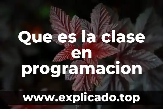Programacion movil que es 5 Que es la clase en programacion