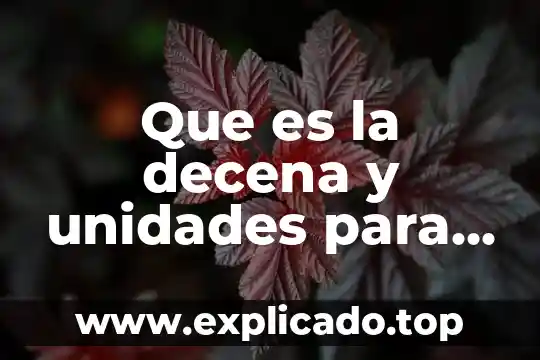 A que es igual un watts en unidades 8 Que es la decena y unidades para ninos de primaria