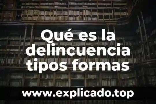 Qué es la delincuencia tipos formas