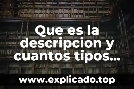 Que es la descripcion y cuantos tipos descripcion hay