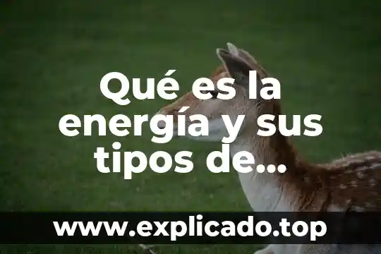 Qué es la energía y sus tipos de energía