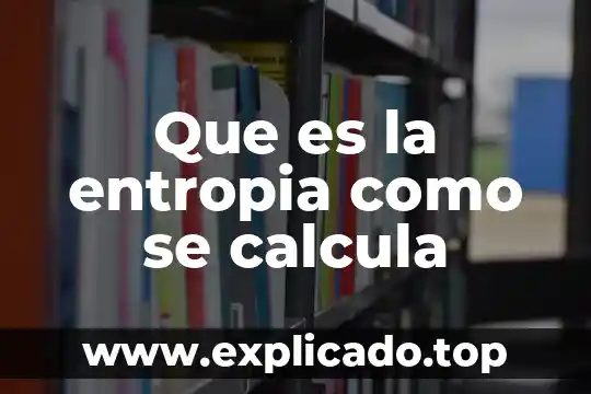 Que es la entropia como se calcula