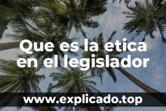 Que es la etica de los minimos 3 Que es la etica en el legislador