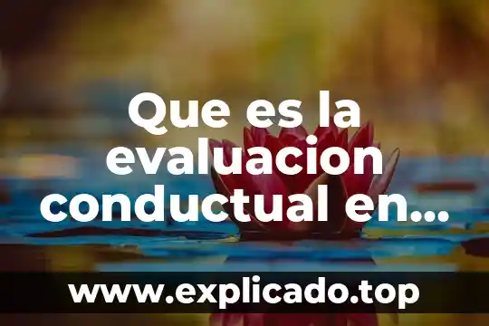Que es la evaluacion conductual en una prueba psicología