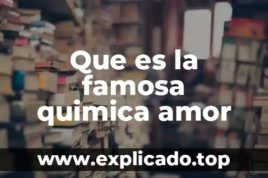 Que es la famosa quimica amor