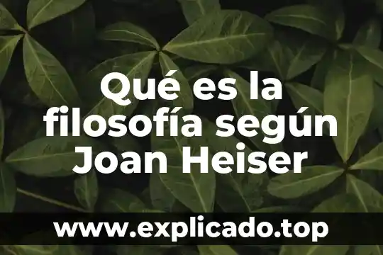 Que es competitividad según el foro económico mundial 7 Qué es la filosofía según Joan Heiser