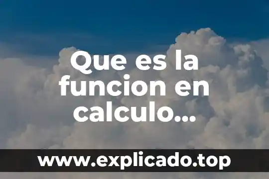 Que es la funcion en calculo diferencial