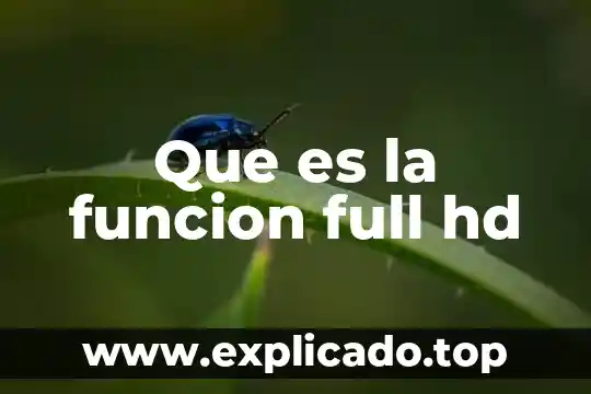Que es la funcion full hd