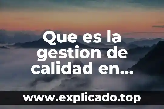 Que es contexto en la calidad 8 Que es la gestion de calidad en proyectos