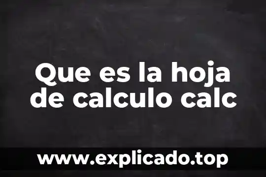¿Qué es una hoja de cálculo electrónica? 3 Que es la hoja de calculo calc