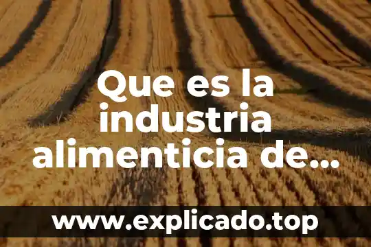Que es una cadena alimenticia y cual es su importancia 6 Que es la industria alimenticia de méxico