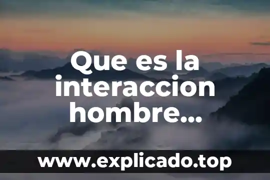 Que es la interaccion hombre maquina