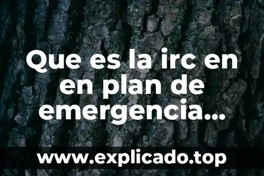 Qué es un plan Jurgen Klaric 7 Que es la irc en en plan de emergencia radiologica