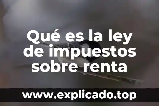 Ley del impuesto sobre la renta que es 8 Qué es la ley de impuestos sobre renta