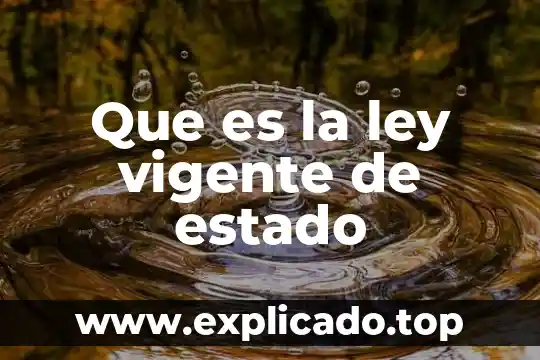 Que es un documento vigente 6 Que es la ley vigente de estado
