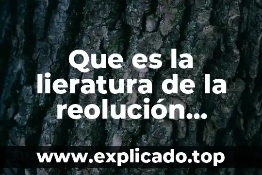 Que es la revolucion mexicana de 1910 para preescolar 5 Que es la lieratura de la reolución mexicana