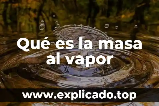 Qué es la masa al vapor
