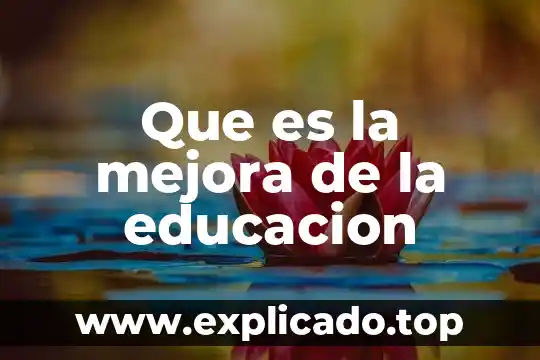 Que es educacion 2020 7 Que es la mejora de la educacion