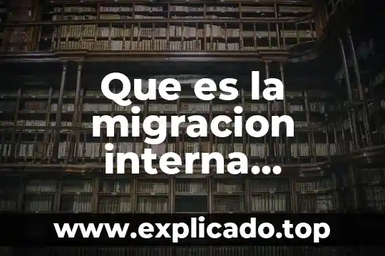Qué es una interna en hospital 3 Que es la migracion interna ejemplos
